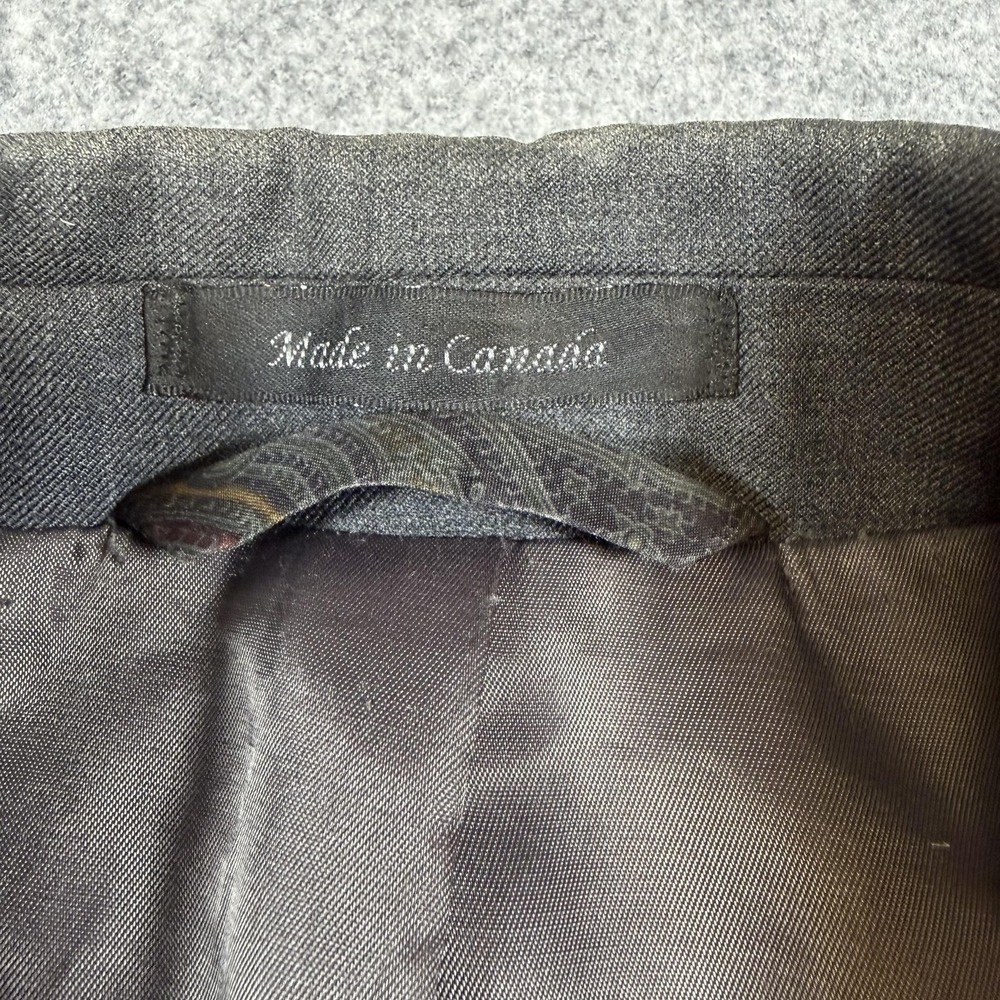 Lauren Ralph Lauren Suit Jacket Mens 44R Gray Wool Two Button Made In Canada - Picture 2 of 12